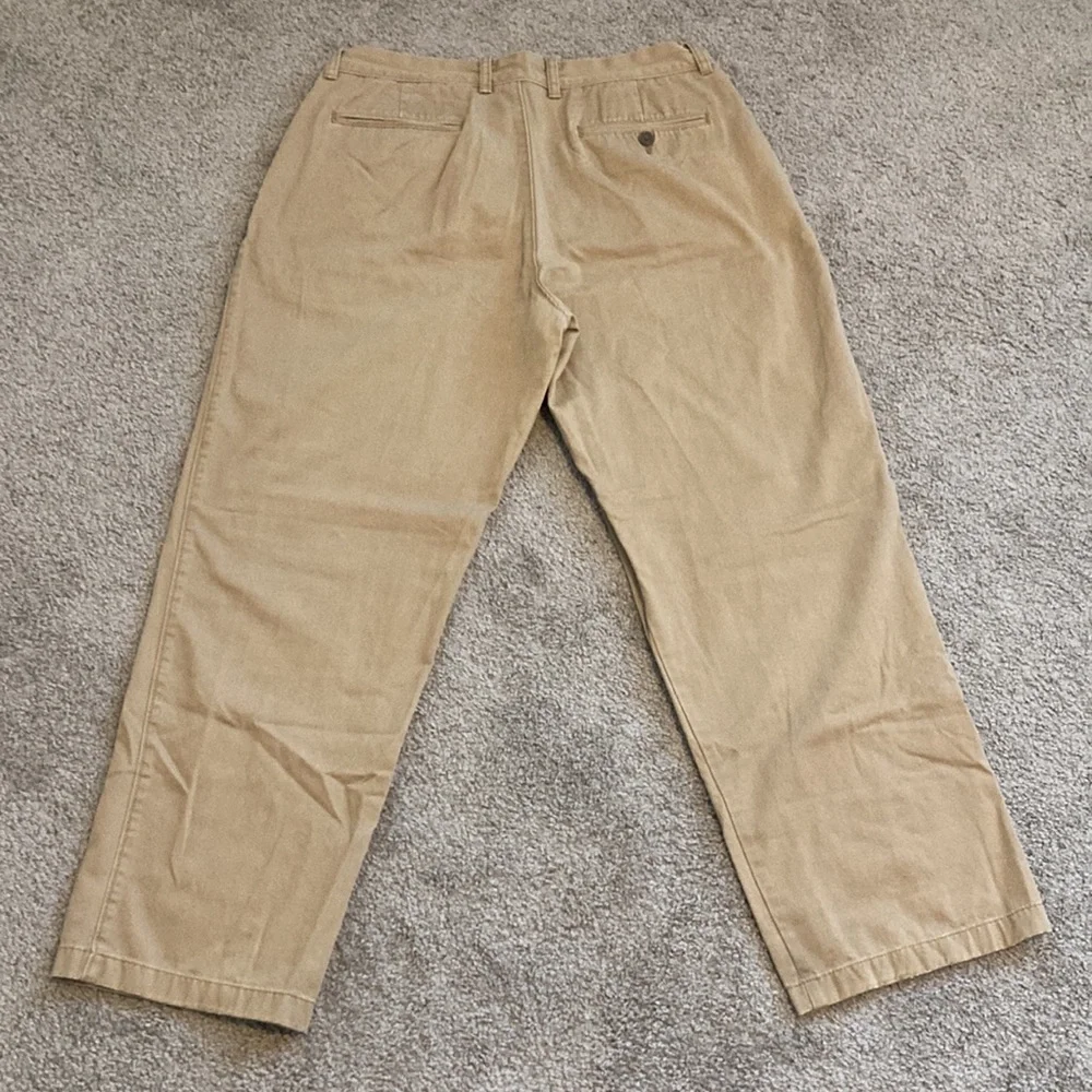 JCrew Factory 34x30 Relaxed Fit Tan Khaki Pants, Straight Leg - Picture 3 of 5